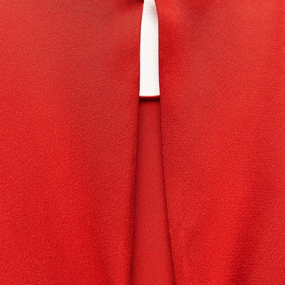 ZARA NWT RED DRESS BACK V-NECK ZW COLLECTION - Picture 12 of 13